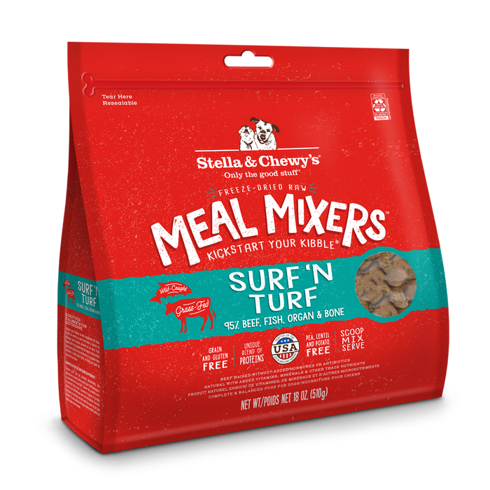 Stella & Chewy's Surf & Turf Freeze-Dried Meal Mixers For Dogs [Weight : 18oz]