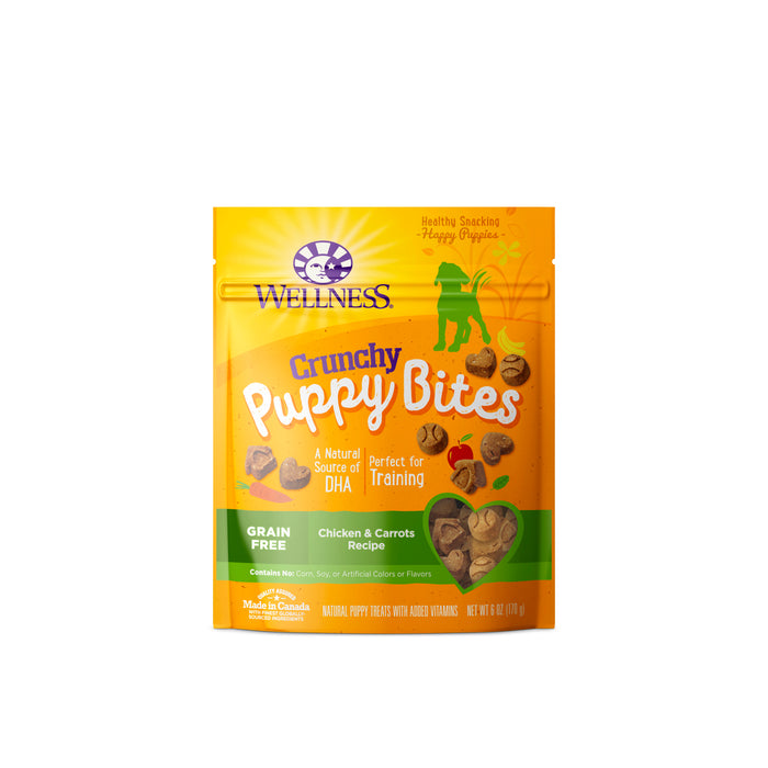 Wellness Puppy Bites Crunchy Chicken & Carrots Recipe Dog Treats [Weight: 6 oz]