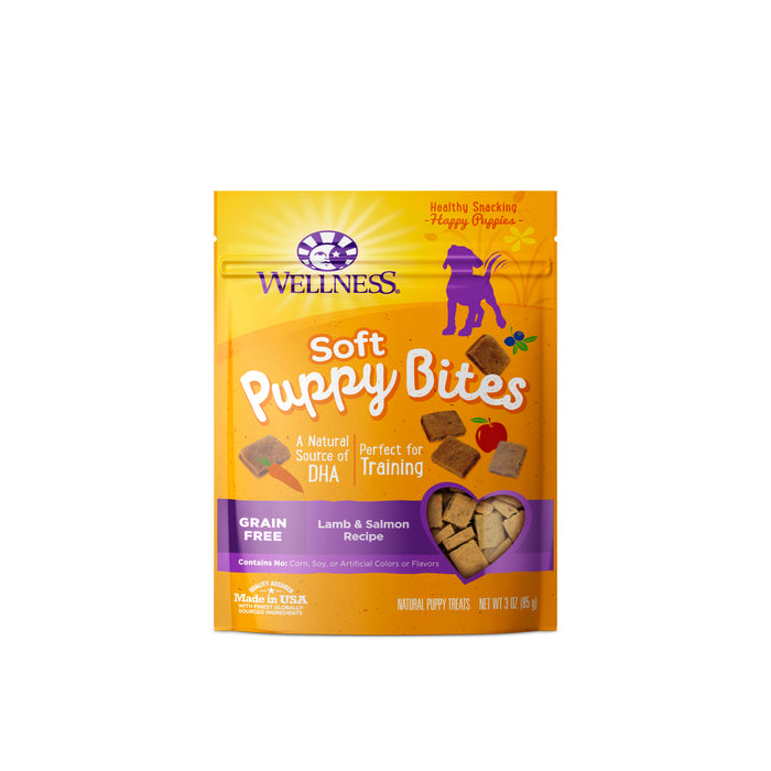 Wellness Puppy Bites Soft Lamb & Salmon Recipe Dog Treats [Weight: 3 oz]