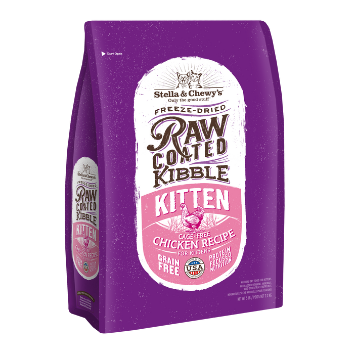 Stella & Chewy's Raw Coated Kibble For Kittens - Cage-Free Chicken Recipe [Weight : 5lb]
