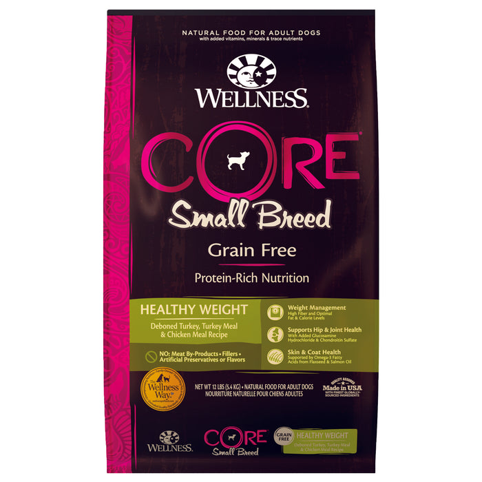 Wellness CORE Small Breed Healthy Weight Dry Dog Food [Weight: 12 lb]