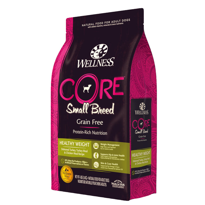 Wellness CORE Small Breed Healthy Weight Dry Dog Food [Weight: 4 lb]