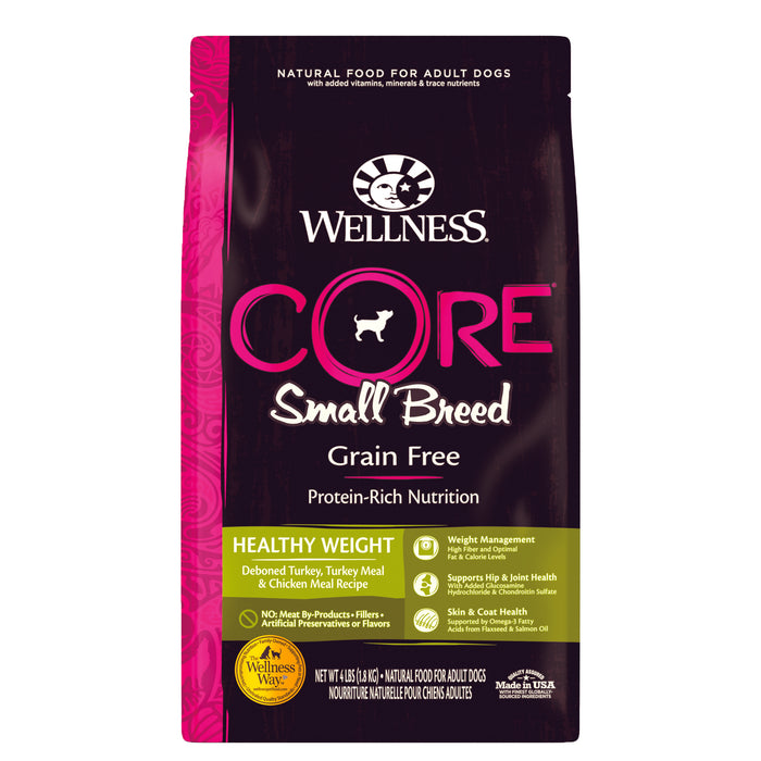 Wellness CORE Small Breed Healthy Weight Dry Dog Food [Weight: 4 lb]