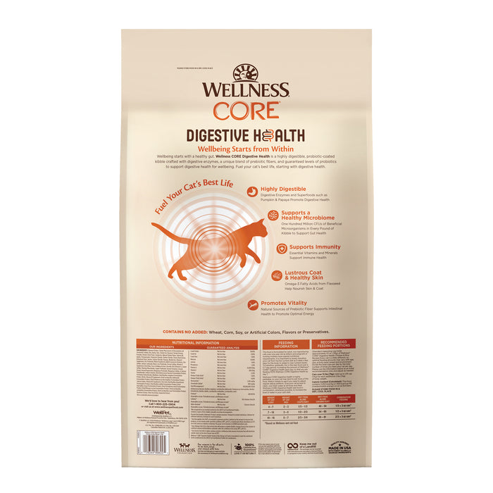 Wellness CORE Digestive Health with Wholesome Grains Chicken Recipe Dry Cat Food [Weight: 11 lb]