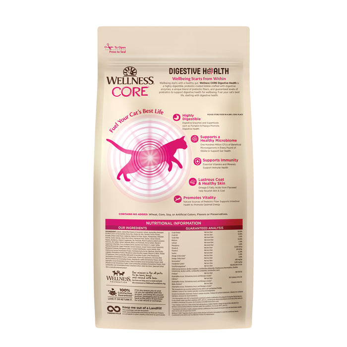 Wellness CORE Digestive Health with Wholesome Grains Salmon Recipe Dry Cat Food [Weight: 5 lb]