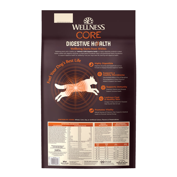 Wellness CORE Digestive Health Chicken Recipe Dry Dog Food [Weight: 24 lb]
