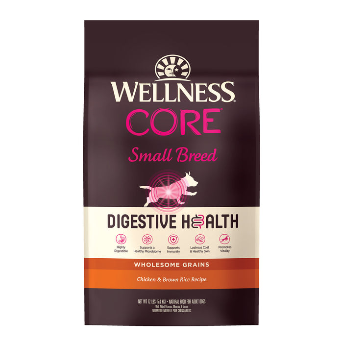 Wellness CORE Digestive Health Small Breed Chicken Recipe Dry Dog Food [Weight: 12 lb]