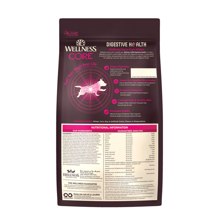 Wellness CORE Digestive Health Small Breed Chicken Recipe Dry Dog Food [Weight: 4 lb]