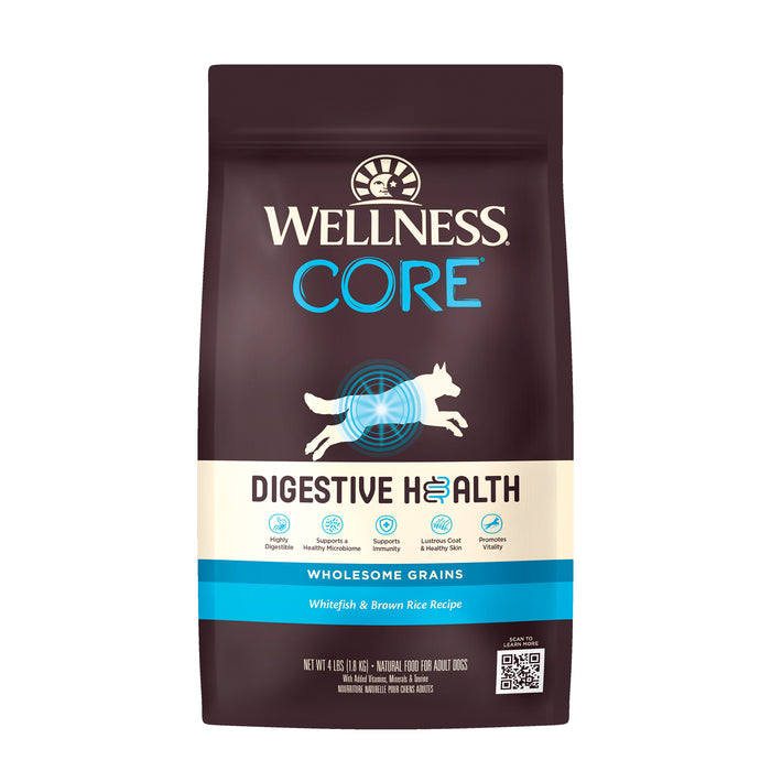 Wellness CORE Digestive Health Whitefish & Brown Rice Recipe Dry Dog Food [Weight: 4 lb]
