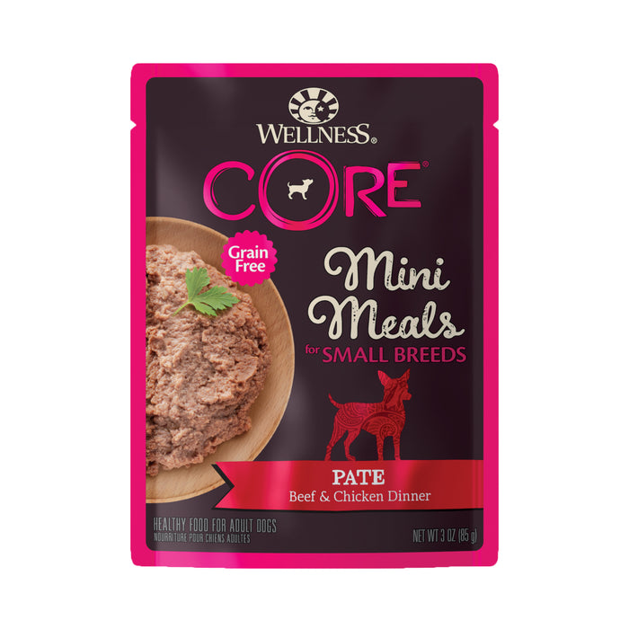 Wellness CORE Small Breed Mini Meals - Pate Beef & Chicken Wet Dog Food [Weight: 3 oz]