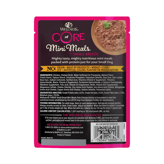 Wellness CORE Small Breed Mini Meals - Pate Chicken Wet Dog Food [Weight: 3 oz]