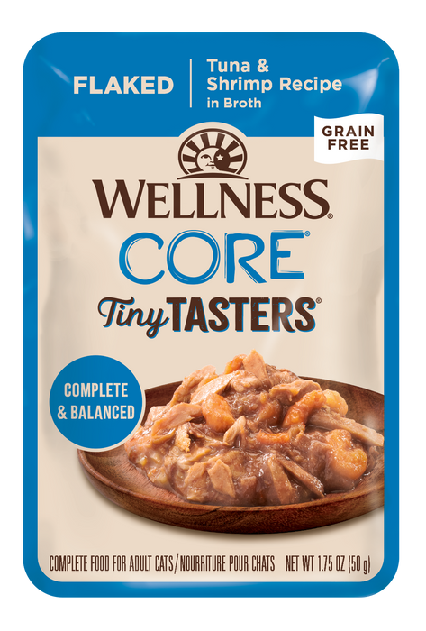 Wellness CORE Tiny Tasters Flaked Tuna & Salmon Wet Cat Food [Weight : 1.75 oz]