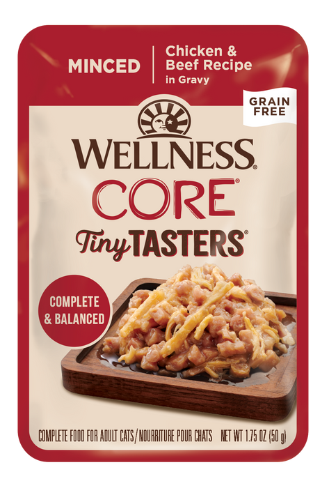 Wellness CORE Tiny Tasters Minced Chicken & Beef Wet Cat Food [Weight : 1.75 oz]