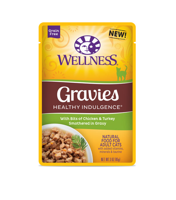 Wellness Healthy Indulgence Gravies Chicken & Turkey Wet Cat Food [Weight : 3 oz]