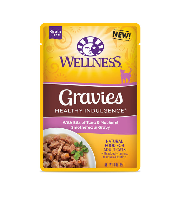 Wellness Healthy Indulgence Gravies Tuna & Mackerel Wet Cat Food [Weight : 3 oz]