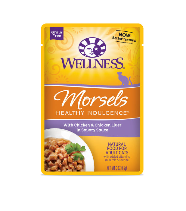 Wellness Healthy Indulgence Morsels Chicken & Chicken Liver Wet Cat Food [Weight : 3 oz]
