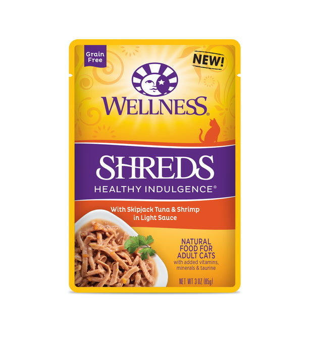 Wellness Healthy Indulgence Shreds Tuna & Shrimp Wet Cat Food [Weight : 3 oz]