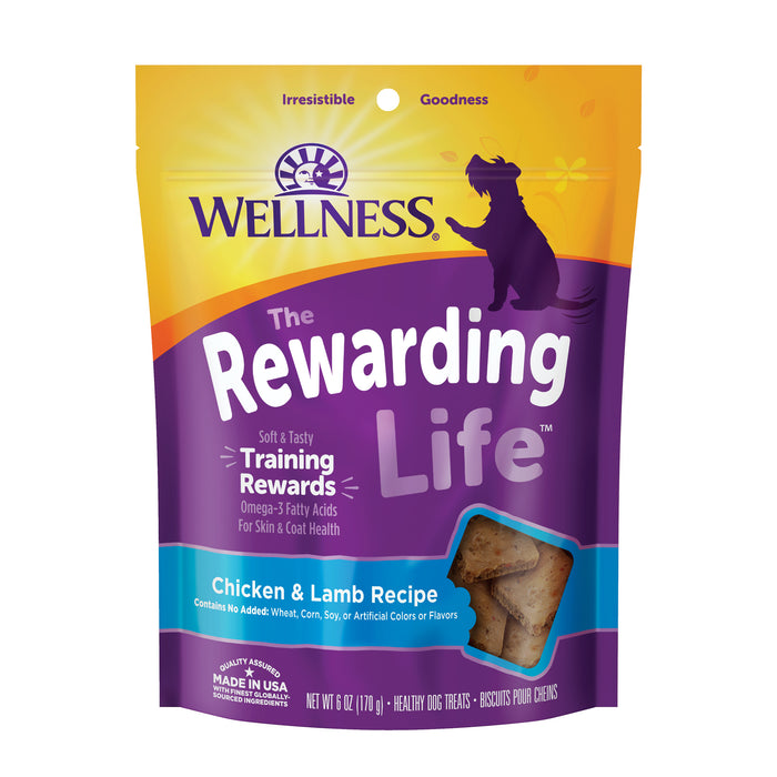 Wellness Rewarding Life Chicken & Lamb Recipe Dog Treats [Weight: 6 oz]