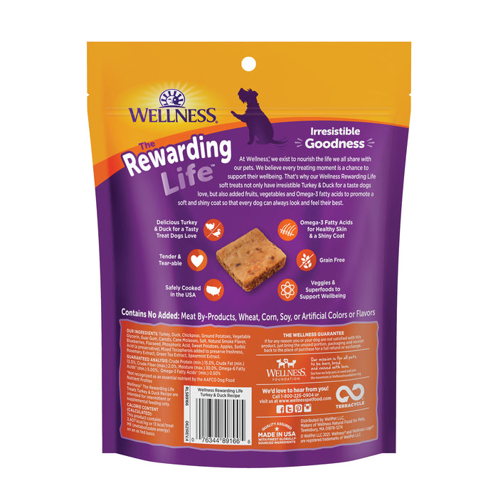 Wellness Rewarding Life Turkey & Duck Recipe Dog Treats [Weight: 6 oz]