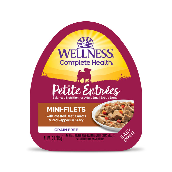 Wellness Petite Mini-Filets Roasted Beef, Carrots & Red Peppers in Gravy Wet Dog Food [Weight: 3 oz]
