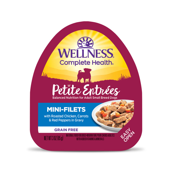 Wellness Petite Entrées Mini-Filets With Roasted Chicken, Carrots & Red Peppers in Gravy Wet Dog Food [Weight: 3 oz]