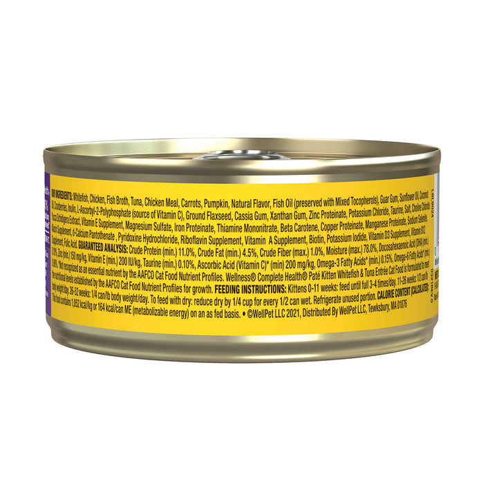 Wellness Complete Health Pate Kitten Whitefish & Tuna Wet Cat Food [Weight : 5.5 oz]