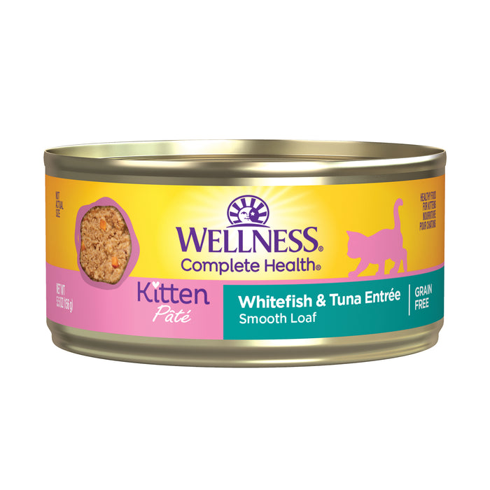 Wellness Complete Health Pate Kitten Whitefish & Tuna Wet Cat Food [Weight : 5.5 oz]