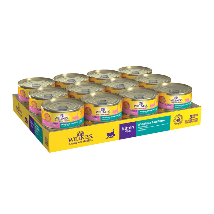 Wellness Complete Health Pate Kitten Whitefish & Tuna Wet Cat Food [Weight : 5.5 oz]