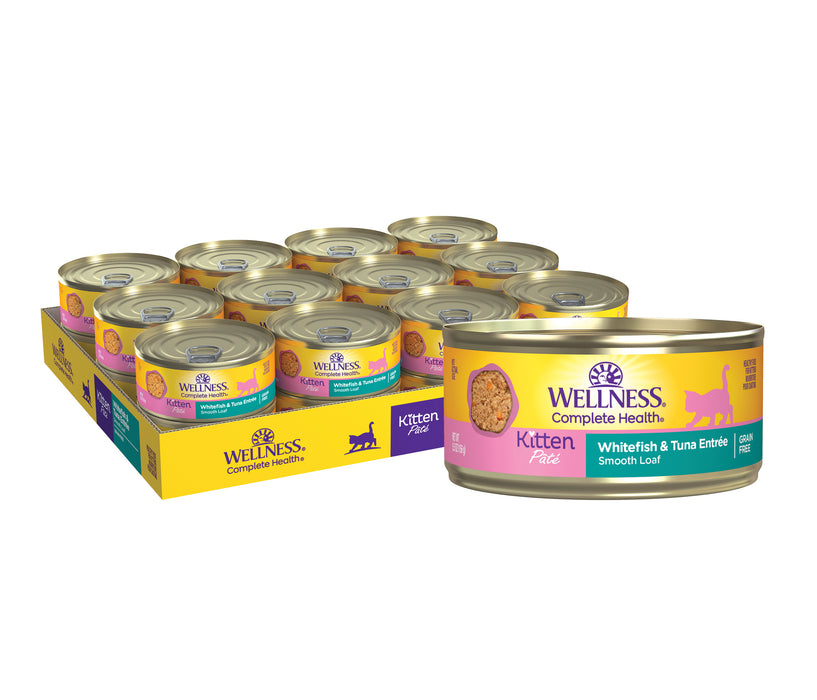 Wellness Complete Health Pate Kitten Whitefish & Tuna Wet Cat Food [Weight : 5.5 oz]