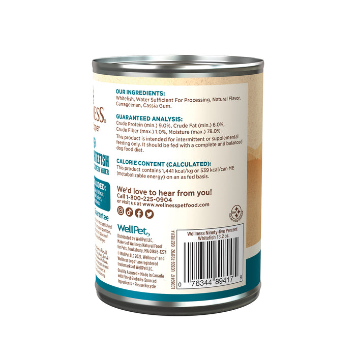 Wellness 95% Whitefish Recipe Wet Dog Food [Weight: 13.2 oz]