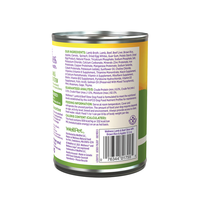 Wellness Stew Lamb & Beef with Brown Rice & Apples Wet Dog Food [Weight: 12.5 oz]