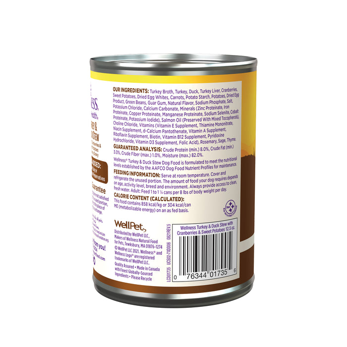 Wellness Stew Turkey & Duck with Sweet Potatoes & Cranberries Wet Dog Food [Weight: 12.5 oz]