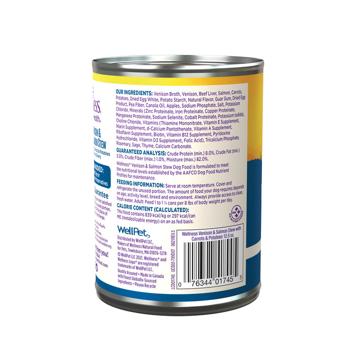 Wellness Stew Venison & Salmon with Potatoes & Carrots Wet Dog Food [Weight: 12.5 oz]