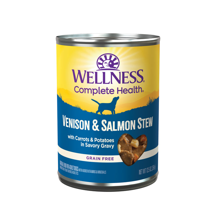 Wellness Stew Venison & Salmon with Potatoes & Carrots Wet Dog Food [Weight: 12.5 oz]