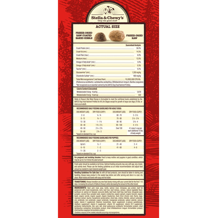 Stella & Chewy's Raw Blend Baked Kibble For Dogs -Red Meat (Lamb, Beef & Venison) [Weight : 3.5lb]