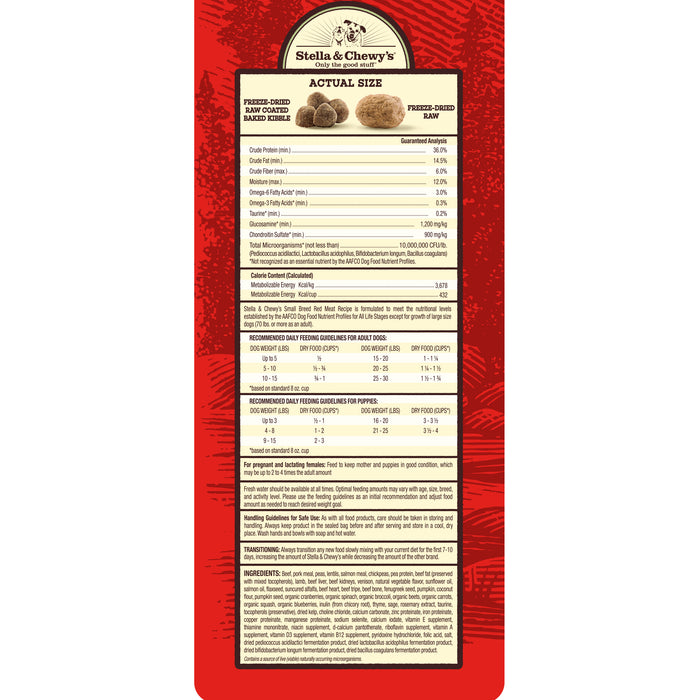Stella & Chewy's Raw Blend Baked Kibble For Dogs - Small Breed Red Meat (Lamb, Beef & Venison) [Weight : 3.5lb]