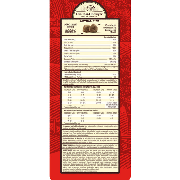 Stella & Chewy's Raw Coated Kibble For Dogs, Beef [Weight : 3.5lb]