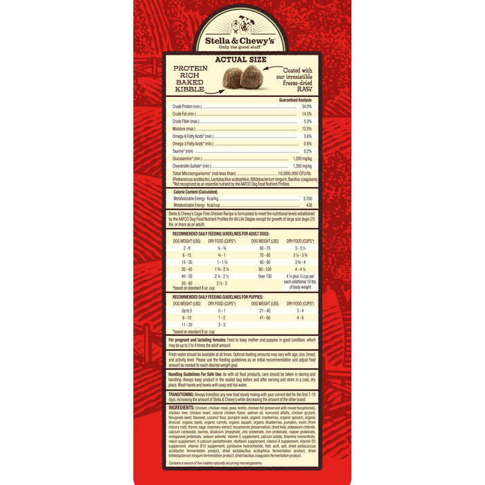 Stella & Chewy's Raw Coated Kibble For Dogs, Chicken [Weight : 3.5lb]
