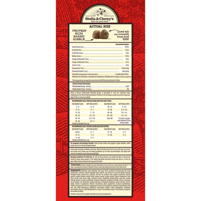 Stella & Chewy's Raw Coated Kibble For Dogs, Whitefish [Weight : 3.5lb]