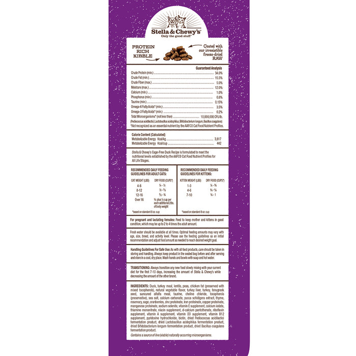 Stella & Chewy's Raw Coated Cat Kibble - Cage Free Duck [Weight : 5lb]