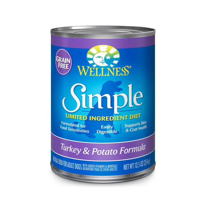 Wellness Simple Turkey & Potato Formula Wet Dog Food [Weight: 12.5 oz]