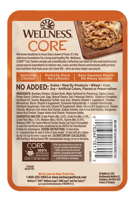 Wellness CORE Tiny Tasters Minced Chicken Wet Cat Food [Weight : 1.75 oz]