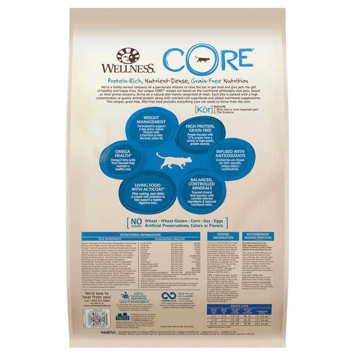 Wellness CORE Indoor Salmon & Herring Dry Cat Food [Weight: 11 lb]
