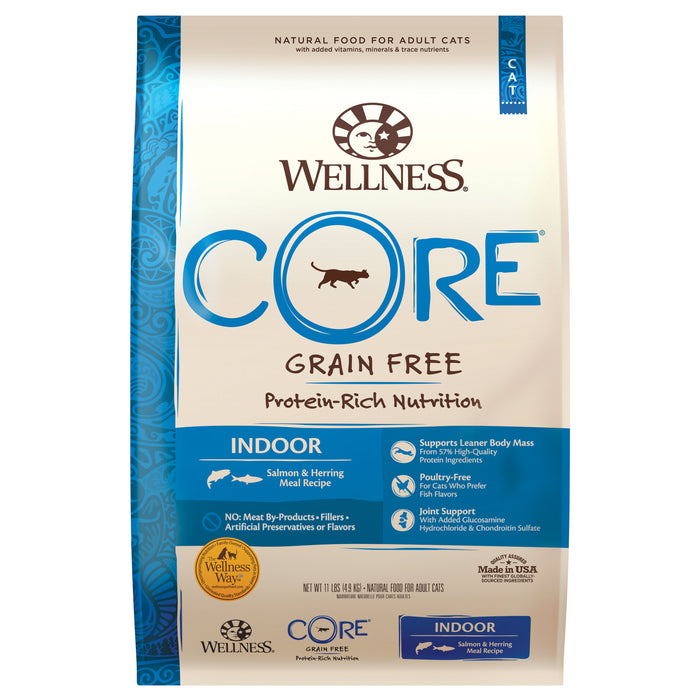 Wellness CORE Indoor Salmon & Herring Dry Cat Food [Weight: 11 lb]