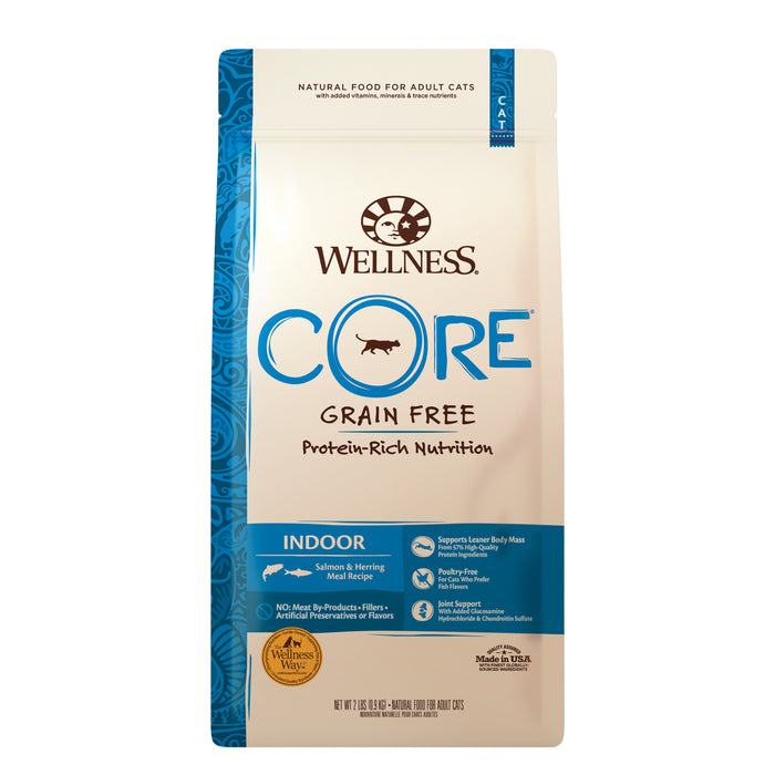 Wellness CORE Indoor Salmon & Herring Dry Cat Food [Weight: 2 lb]