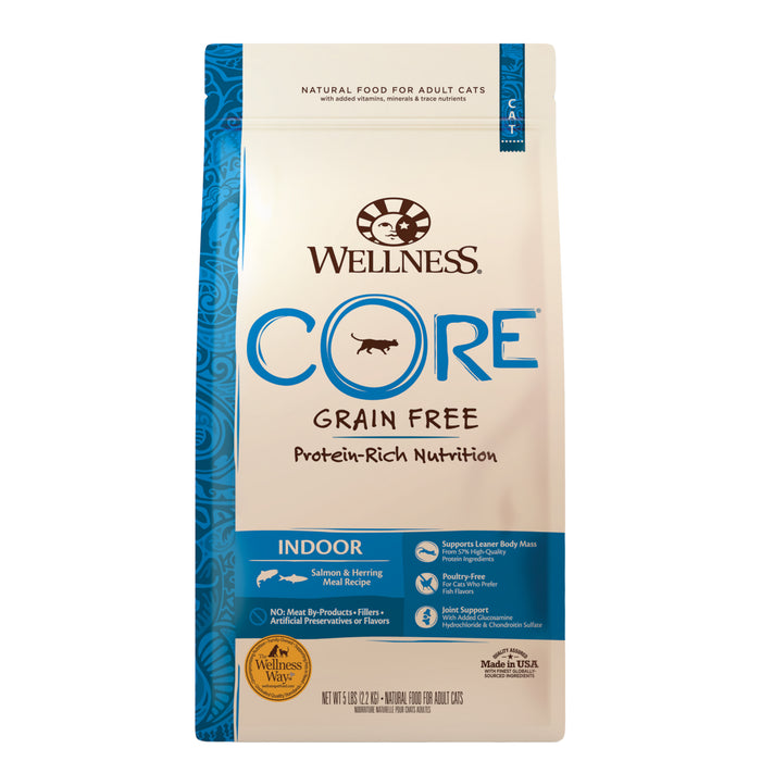 Wellness CORE Indoor Salmon & Herring Dry Cat Food [Weight: 5 lb]