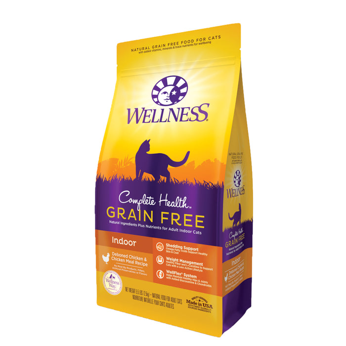 Wellness Complete Health Grain-Free Indoor Deboned Chicken & Chicken Meal Dry Cat Food [Weight: 5.5 lb]