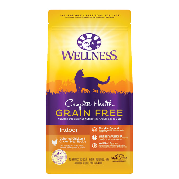 Wellness Complete Health Grain-Free Indoor Deboned Chicken & Chicken Meal Dry Cat Food [Weight: 5.5 lb]